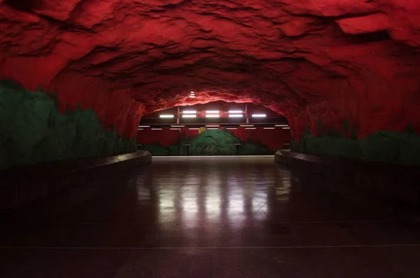 Sweden Circa June 2016 Stadium Metro Station Stockholm — Stock Photo, Image