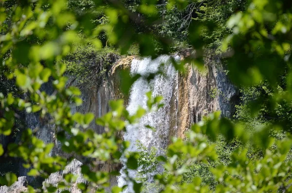 Plitvicei Tavak Vízesések Nemzeti Park Horvátország — Stock Fotó