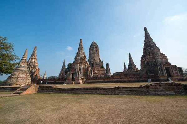 Templo Chaiwatthanaram Parque Histórico Ayutthaya Tailândia — Fotografia de Stock