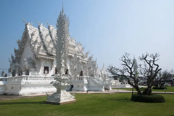 Provincia Chiang Rai Tailandia Febrero 2016 Famoso Wat Rong Khun — Foto de Stock
