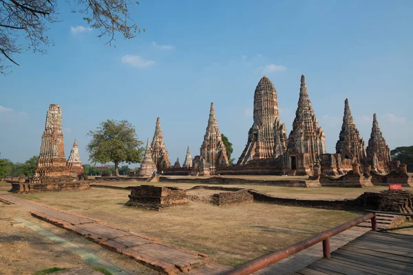 Templo Chaiwatthanaram Parque Histórico Ayutthaya Tailândia — Fotografia de Stock