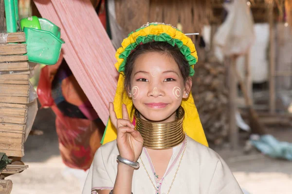 Мае Гонг Сон Таиланд Circa February 2016 Неопознанная Женщина Племени — стоковое фото