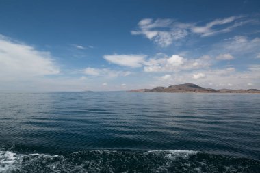 Taquile adası, Titicaca Gölü, Peru. Güney Amerika