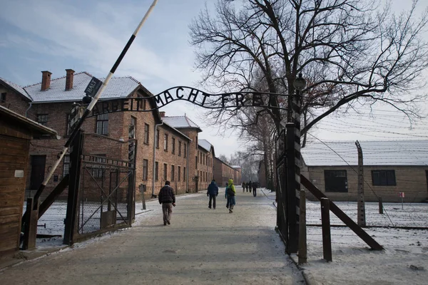 Oswiecim Polsko Ledna 2014 Bývalý Nacistický Koncentrační Tábor Osvětim Největší — Stock fotografie