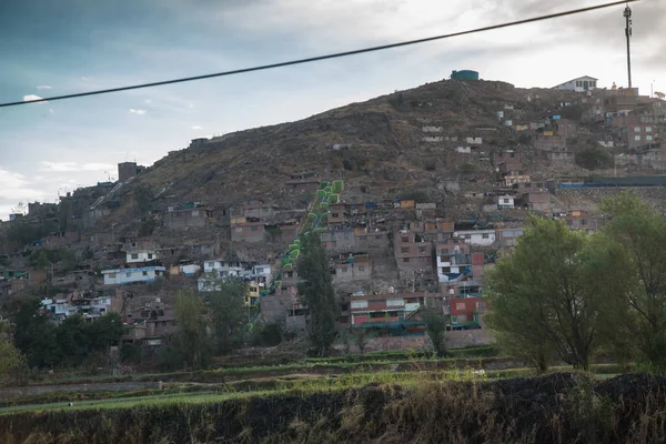Pohled Vulkánské Hory Město Oblasti Areipa Peru — Stock fotografie
