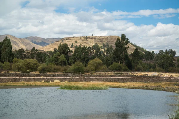 Ruiny Raqch Raqchi Lub Temple Wiracocha Pobliżu Cusco Peru Ameryka — Zdjęcie stockowe