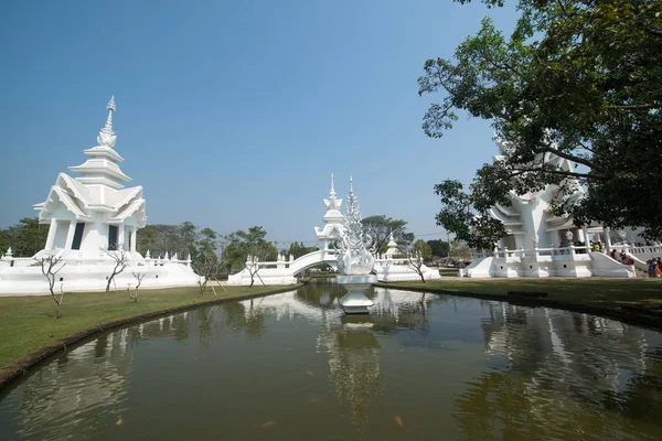 Provincia Chiang Rai Tailandia Febrero 2016 Famoso Wat Rong Khun — Foto de Stock