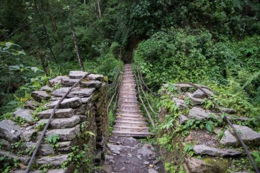 Nepal Himalaya Annapurna kutsal trek Köprüsü