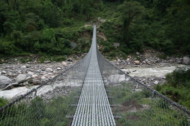 Nepal Himalaya Annapurna kutsal trek Köprüsü