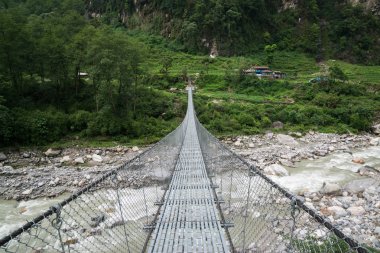 Nepal Himalaya Annapurna kutsal trek Köprüsü