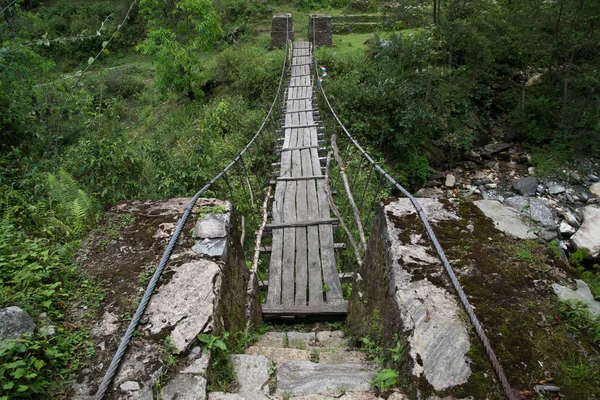 Bridge Annapurna Sanctuary Trek Nepal Himalaya — Stock Photo, Image