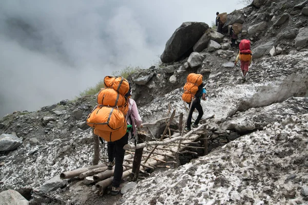 Trekking Nel Santuario Dell Annapurna Nepal Himalaya — Foto Stock