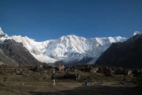 Annapurna Nepal Circa Mei 2017 Mensen Trekken Annapurna Heiligdom Trek — Stockfoto