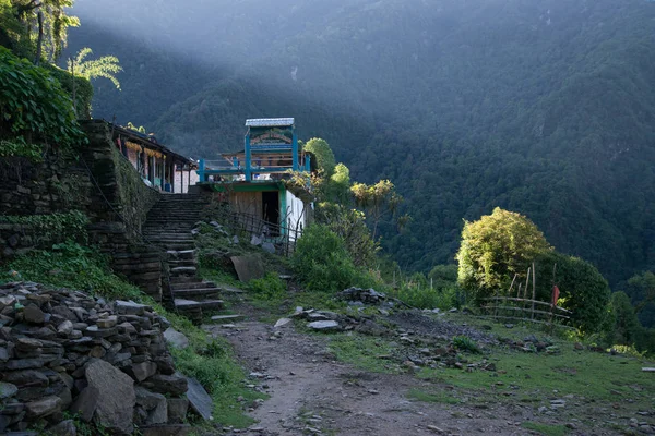 Trekking Nel Santuario Dell Annapurna Nepal Himalaya — Foto Stock