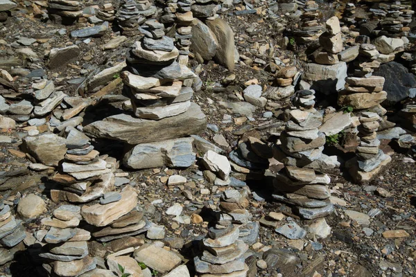 Pyramid Stones Annapurna Sanctuary Trek Nepal Himalaya — Stock Photo, Image