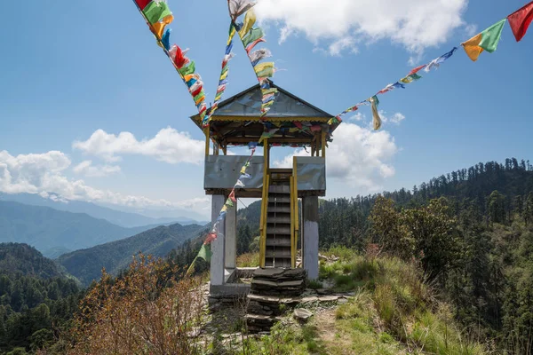 Flaggor Annapurna Sanctuary Trek Nepal Himalaya — Stockfoto