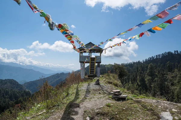 Flaggor Annapurna Sanctuary Trek Nepal Himalaya — Stockfoto