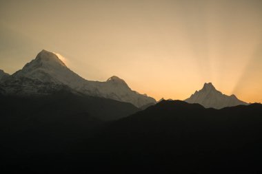 Dhaulagiri (8167m) Nepal Himalaya Annapurna kutsal trek Poon Hill dağ
