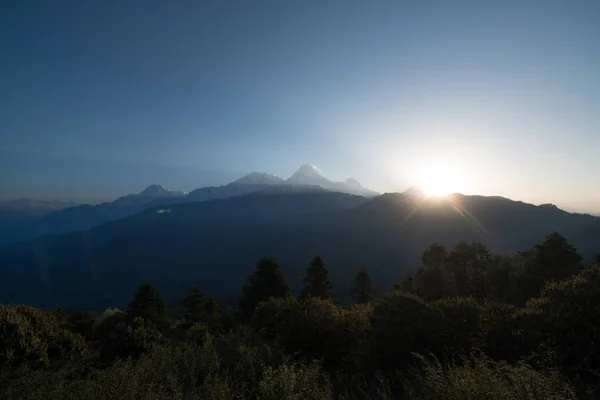 Dhaulagiri 8167M Montanha Poon Hill Caminhada Santuário Annapurna Nepal Himalaia — Fotografia de Stock