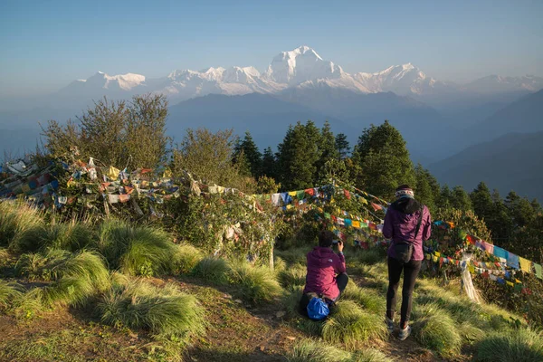 Ghorepani Nepál Cca Květen 2017 Výhled Poon Hill Rezervaci Annapurna — Stock fotografie