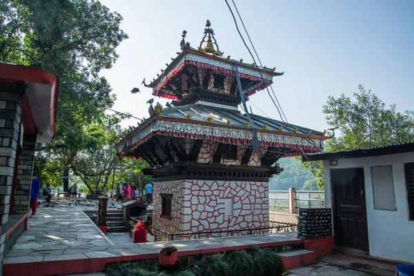 Annapurna Nepal Mayıs 2017 Arka Planda Nepal Deki Güzel Tapınak — Stok fotoğraf