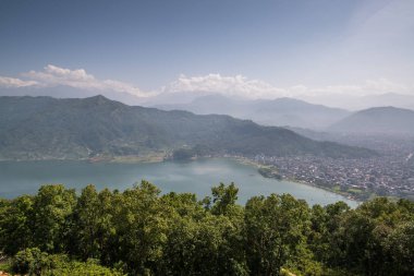 Himalaya Dağı üzerinde panoramik manzara 