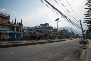 Katmandu, Nepal, Mayıs 11, 2017: Nepal başkenti Thamel sokak, Kathmandu