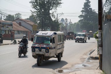 Katmandu, Nepal, Mayıs 11, 2017: Nepal başkenti Thamel sokak, Kathmandu