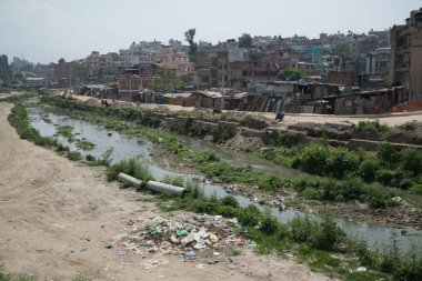 Katmandu, Nepal, Mayıs 11, 2017: Nepal başkenti Thamel sokak, Kathmandu
