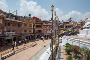 Katmandu, Nepal, yaklaşık Mayıs 2017: Kathmandu, Nepal içinde Swayambhunath Stupa görünümü