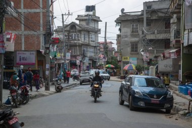 Katmandu, Nepal, Mayıs 11, 2017: Nepal başkenti Thamel sokak, Kathmandu