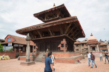 Katmandu, Nepal, Mayıs 2017: Katmandu Durbar Meydanı, UNESCO Dünya mirası sitesi