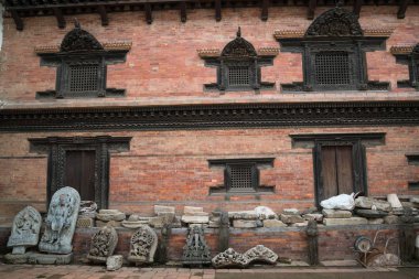 Katmandu, Nepal, Mayıs 11, 2017: Nepal başkenti Thamel sokak, Kathmandu