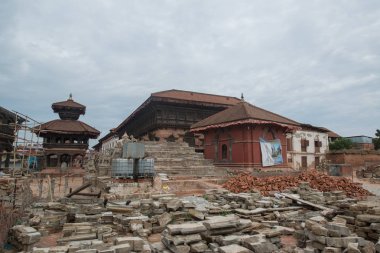 Katmandu, Nepal, Mayıs 2017: Katmandu Durbar Meydanı, UNESCO Dünya mirası sitesi