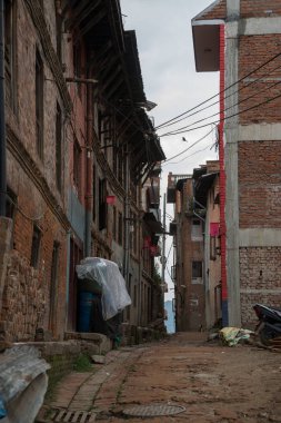Katmandu, Nepal, Mayıs 11, 2017: Nepal başkenti Thamel sokak, Kathmandu