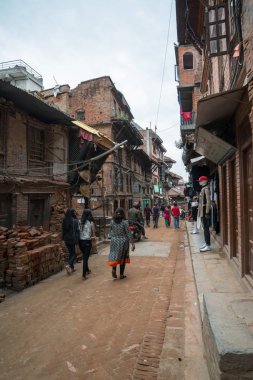 Katmandu, Nepal, Mayıs 11, 2017: Nepal başkenti Thamel sokak, Kathmandu