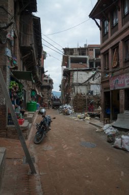 Katmandu, Nepal, Mayıs 11, 2017: Nepal başkenti Thamel sokak, Kathmandu