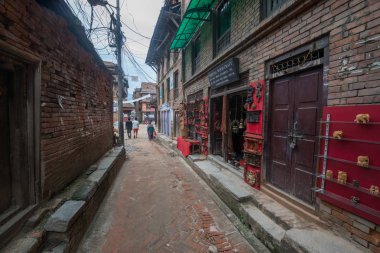 Katmandu, Nepal, Mayıs 11, 2017: Nepal başkenti Thamel sokak, Kathmandu