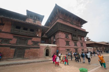Katmandu, Nepal, Mayıs 2017: Katmandu Durbar Meydanı, UNESCO Dünya mirası sitesi