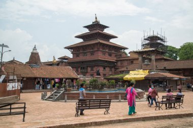 Katmandu, Nepal, Mayıs 2017: Katmandu Durbar Meydanı, UNESCO Dünya mirası sitesi