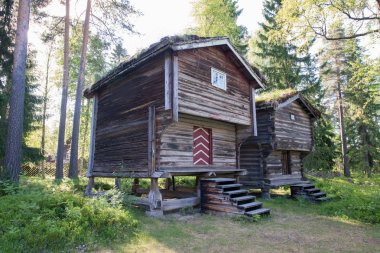 Tyinstolen, Norveç'te çimenli geleneksel Norveç evleri 