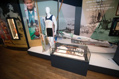 Lillehammer, Norveç, Haziran 2016: Maihaugen'de bulunan olimpiyat müzesinin iç kısmı, Lillehammer, Norveç.