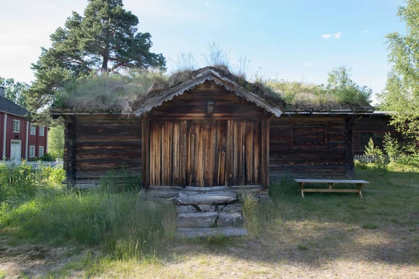 Παραδοσιακές Νορβηγικές Κατοικίες Γρασίδι Στο Tyinstolen Νορβηγία — Φωτογραφία Αρχείου