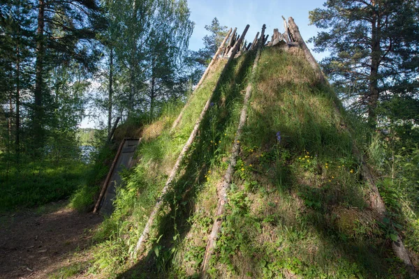 Maisons Traditionnelles Nordiques Avec Herbe Tyinstolen Norvège — Photo