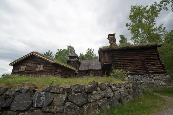 Старинные Исторические Дома Elverum Norway — стоковое фото