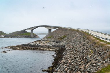Norveç'te ünlü atlantik yolu görünümü