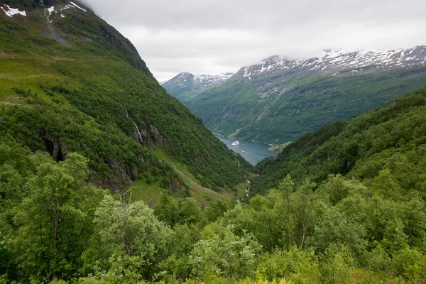 Fiord Geiranger Piękna Przyroda Norwegii — Zdjęcie stockowe