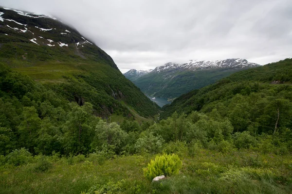 Geiranger Nádherná Příroda Norsku — Stock fotografie