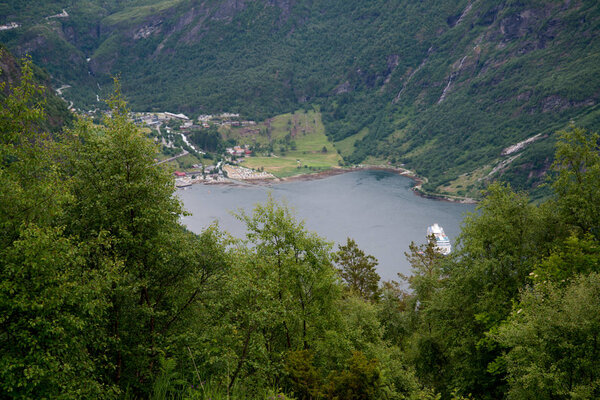 Geiranger fjord, beautiful nature in Norway 