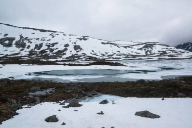 Norveç'te güzel manzara, Norveç ilçe yolu boyunca Strynefjellet